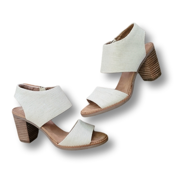 🌿Toms Women's 6.5W Majorca Natural Cutout  Heeled Sandals - Picture 11 of 12